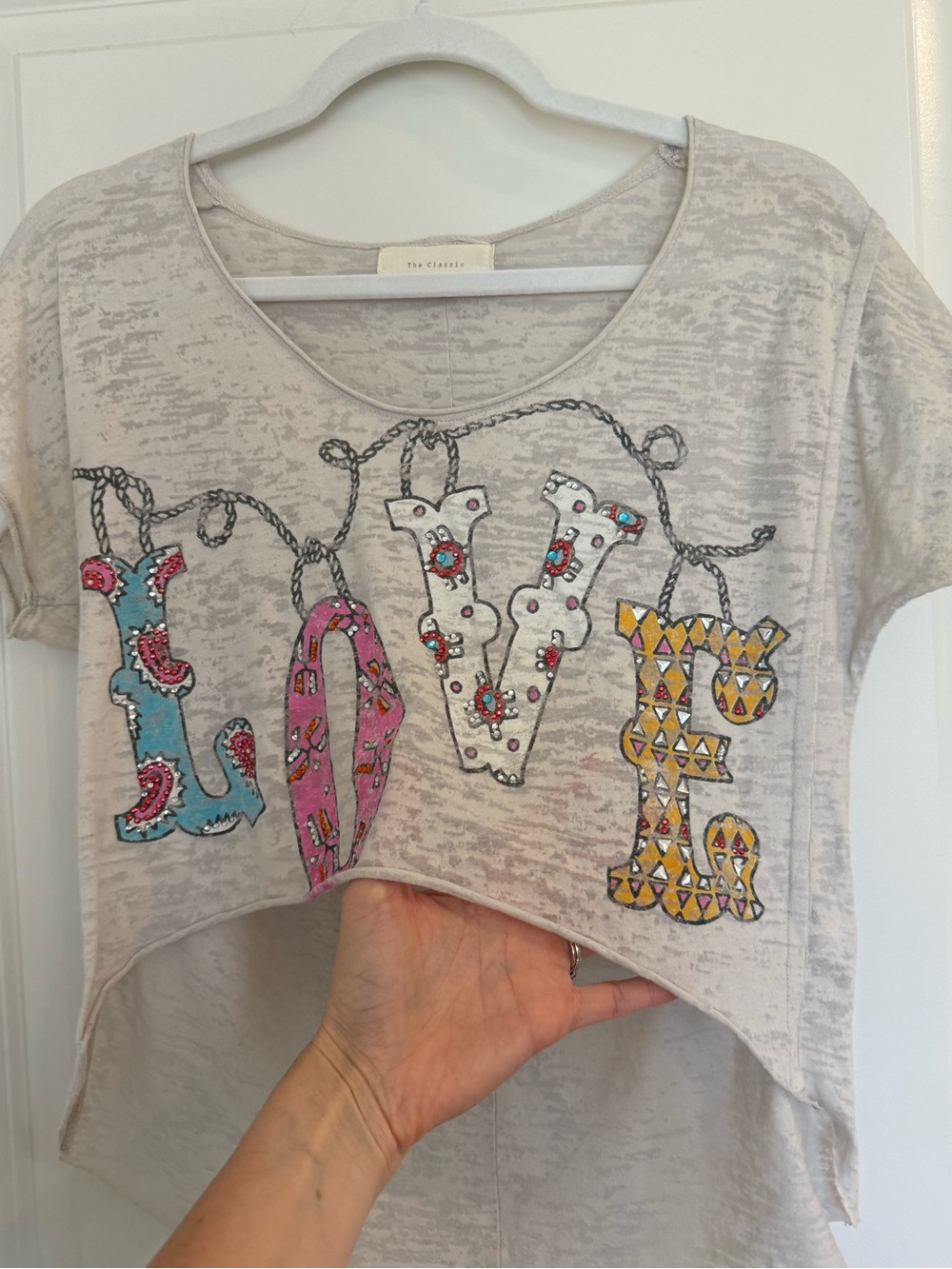 The Classic Western Burnout Sparkle 'LOVE' Graphic Tee - Picture 4 of 7